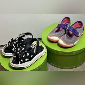 Plae Chloe purple passion flower print shoes sz. 10T & Polka Dot Fashion Sandals